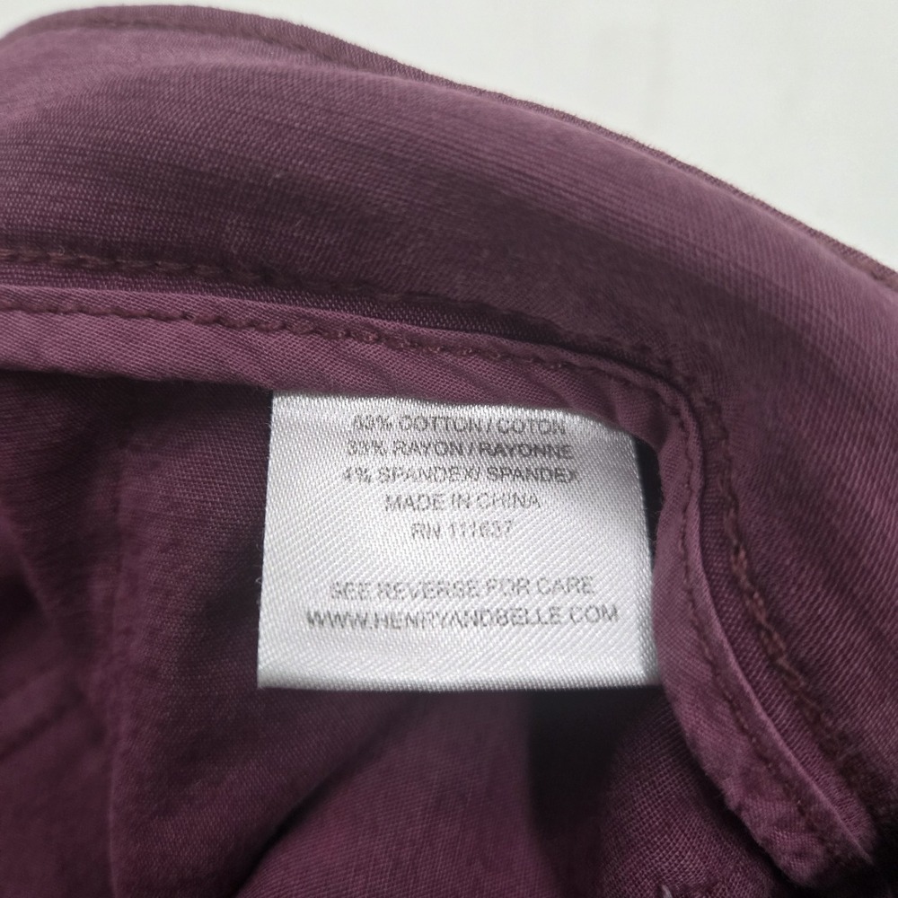 Lila Ryan Women's Pants Wine Colored Chino Straight Leg - Picture 8 of 15